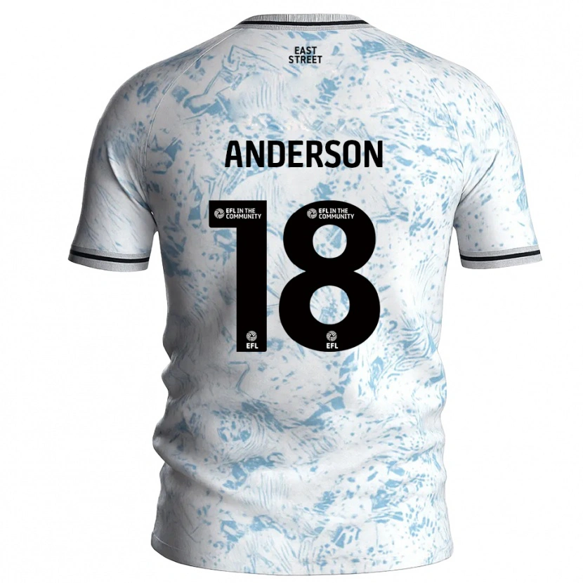 Danxen Kid Karoy Anderson #18 White Sky Blue Away Jersey 2025/26 T-Shirt