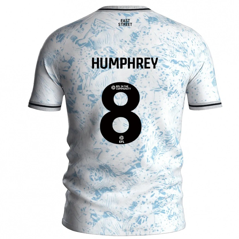 Danxen Kid Carla Humphrey #8 White Sky Blue Away Jersey 2025/26 T-Shirt