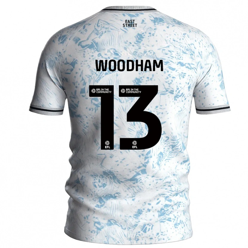 Danxen Kid Finley Woodham #13 White Sky Blue Away Jersey 2025/26 T-Shirt