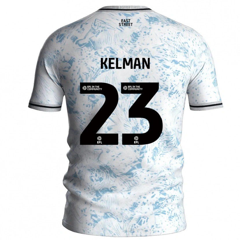 Danxen Kid Charlie Kelman #23 White Sky Blue Away Jersey 2025/26 T-Shirt