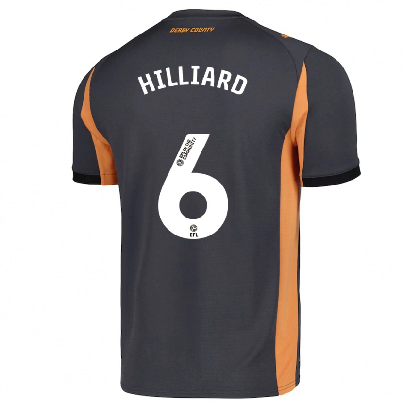 Danxen Kid Ella Hilliard #6 Gray Orange Black Away Jersey 2025/26 T-Shirt