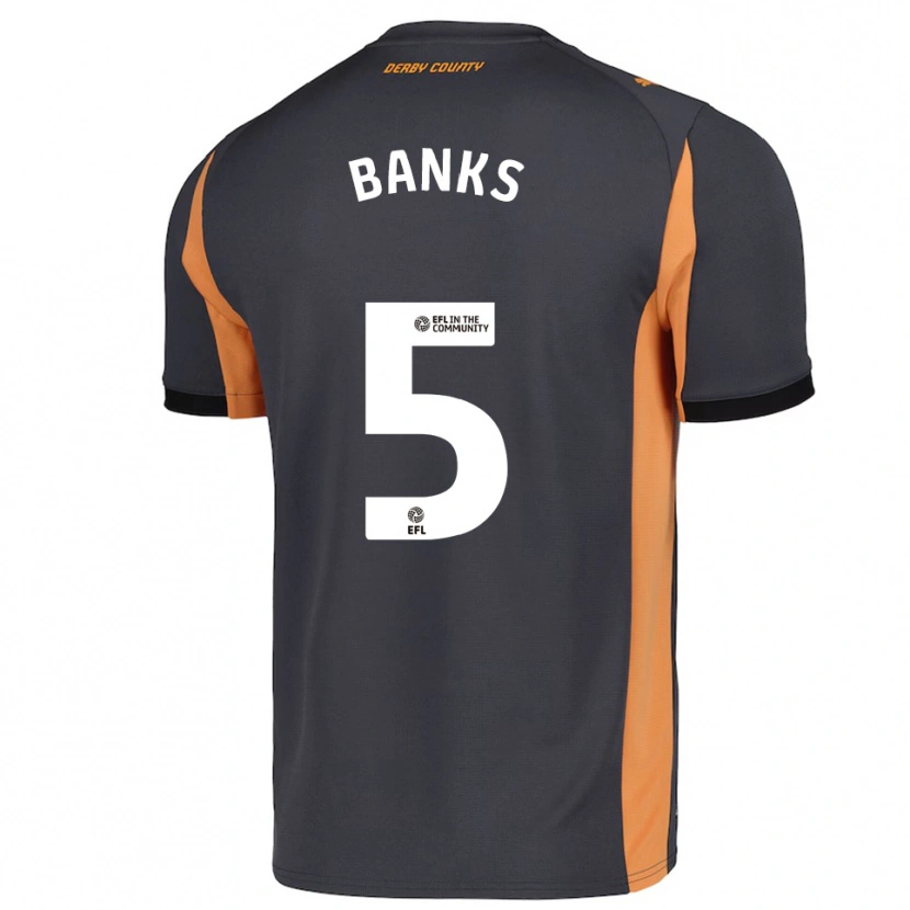 Danxen Kid Luke Banks #5 Gray Orange Black Away Jersey 2025/26 T-Shirt