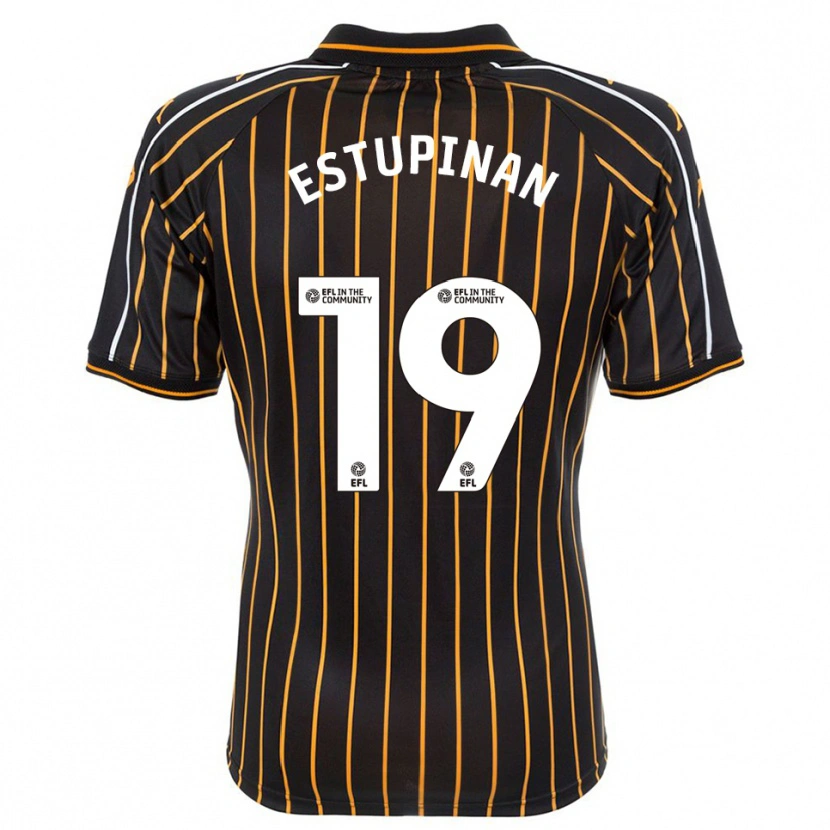 Danxen Kid Óscar Estupiñán #19 White Black Away Jersey 2025/26 T-Shirt