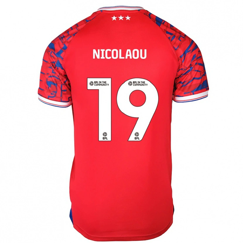 Danxen Kid Shakil Nicolaou #19 Red Blue Away Jersey 2025/26 T-Shirt