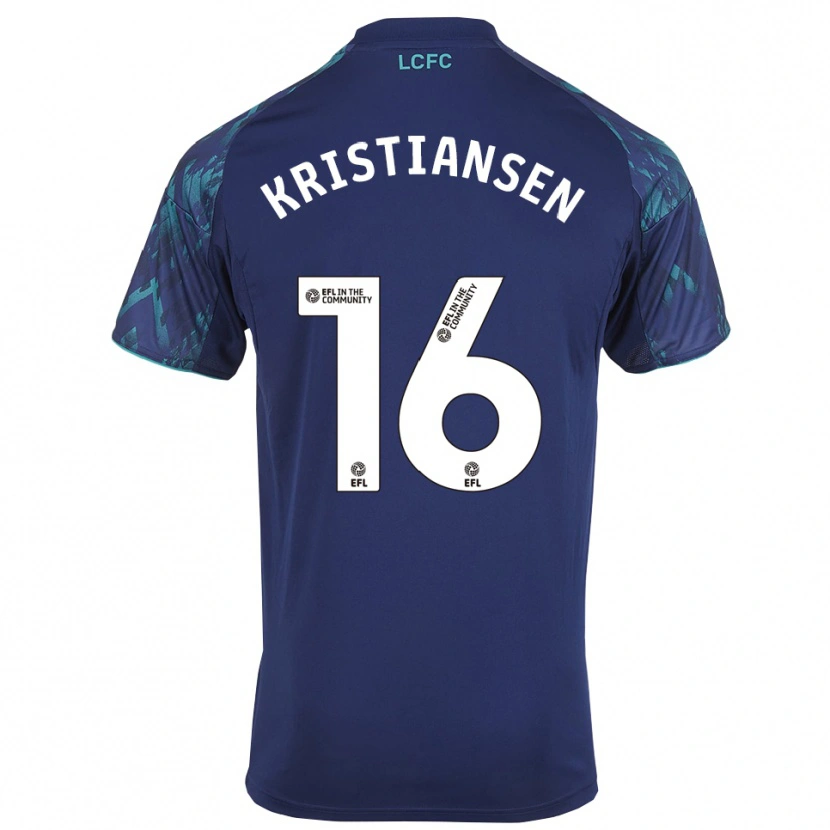 Danxen Kid Victor Kristiansen #16 Navy Green White Away Jersey 2025/26 T-Shirt