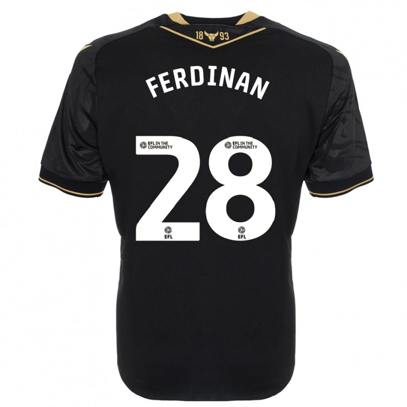 Danxen Kid Marselino Ferdinan #28 Black Gold Away Jersey 2025/26 T-Shirt
