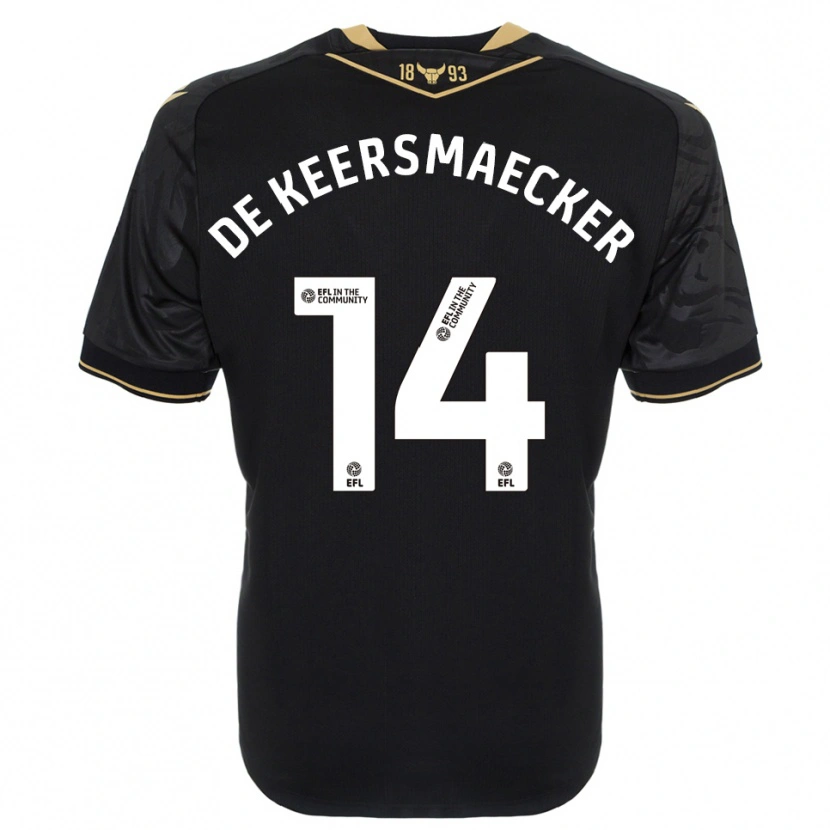 Danxen Kid Brian De Keersmaecker #14 Black Gold Away Jersey 2025/26 T-Shirt