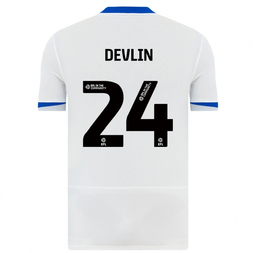 Danxen Kid Terry Devlin #24 White Black Away Jersey 2025/26 T-Shirt
