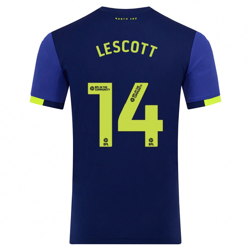 Danxen Kid Clayton Lescott #14 Navy Yellow Away Jersey 2025/26 T-Shirt