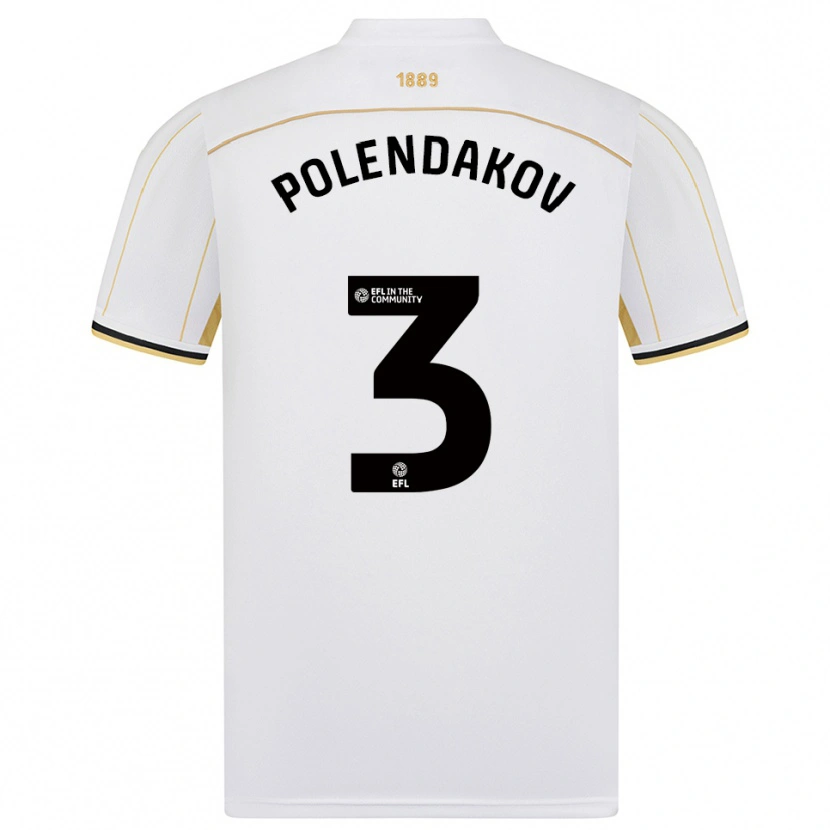 Danxen Kid Mihail Polendakov #3 White Gold Away Jersey 2025/26 T-Shirt