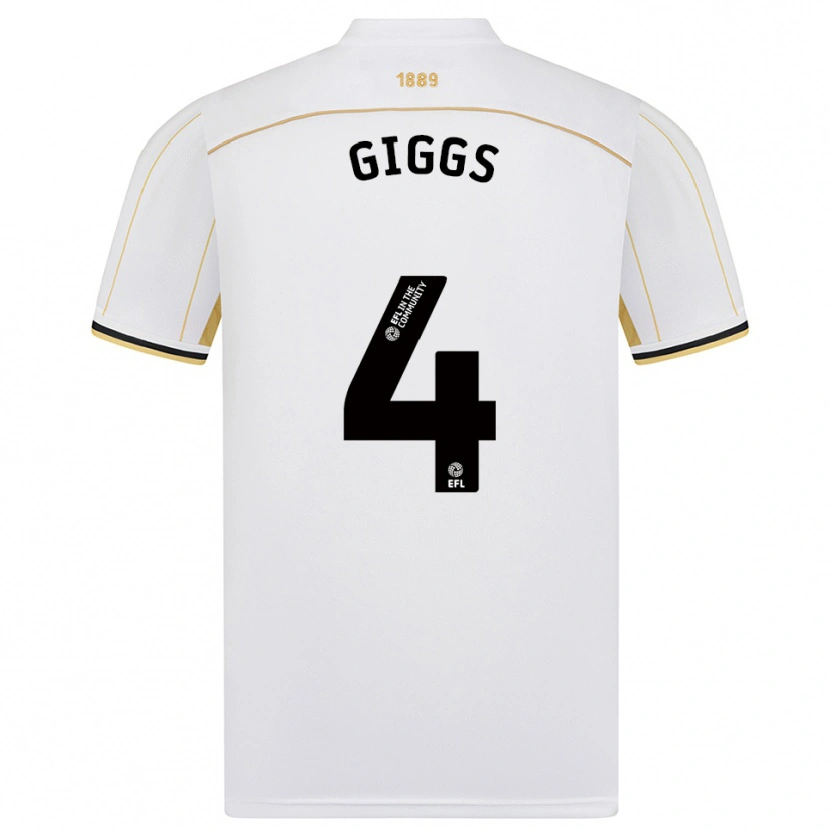 Danxen Kid Zach Giggs #4 White Gold Away Jersey 2025/26 T-Shirt