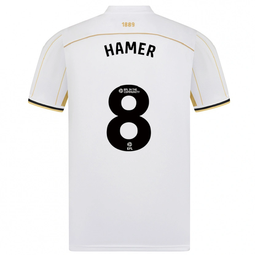 Danxen Kid Gustavo Hamer #8 White Gold Away Jersey 2025/26 T-Shirt