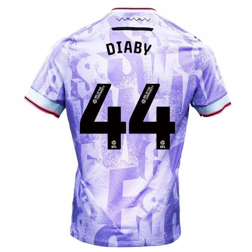 Danxen Kid Momo Diaby #44 Lilac White Away Jersey 2025/26 T-Shirt