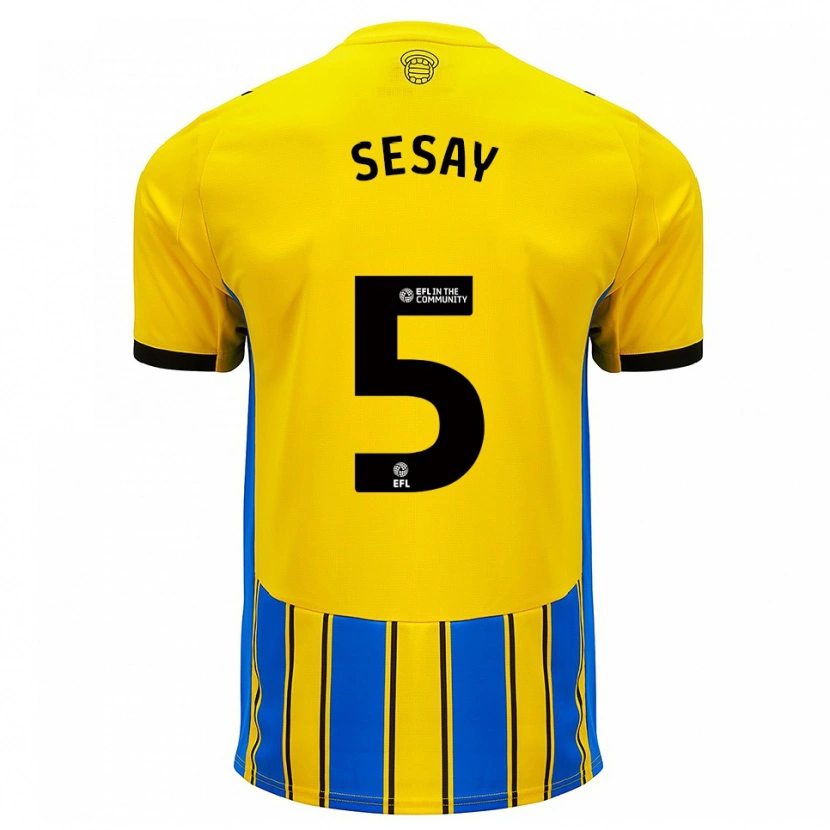 Danxen Kid Moses Sesay #5 Blue Yellow Away Jersey 2025/26 T-Shirt