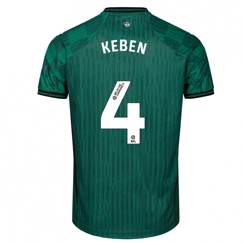 Danxen Kid Kévin Keben #4 Green Black Away Jersey 2025/26 T-Shirt