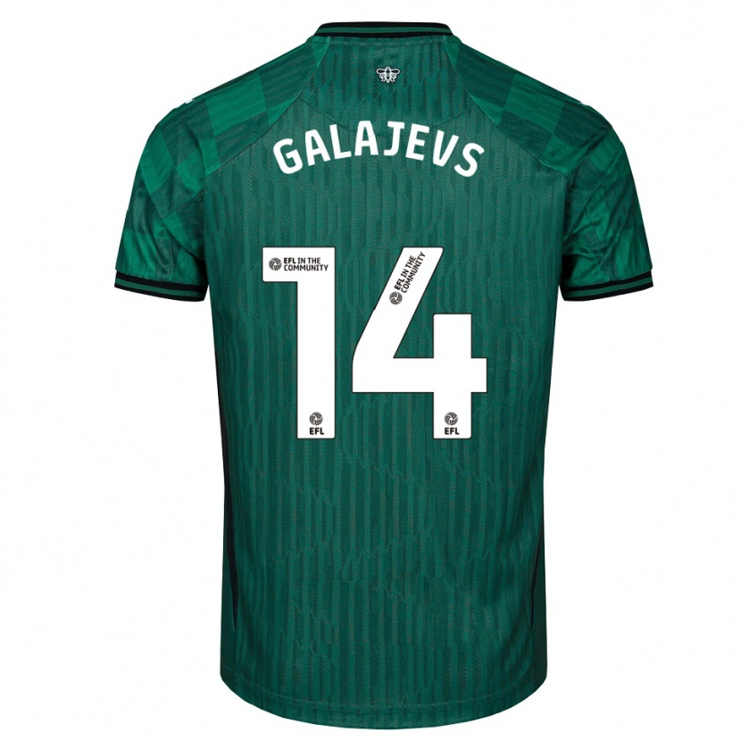Danxen Kid Marats Galajevs #14 Green Black Away Jersey 2025/26 T-Shirt