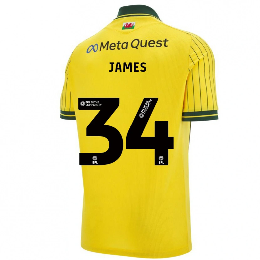 Danxen Kid Aaron James #34 Yellow Green Away Jersey 2025/26 T-Shirt