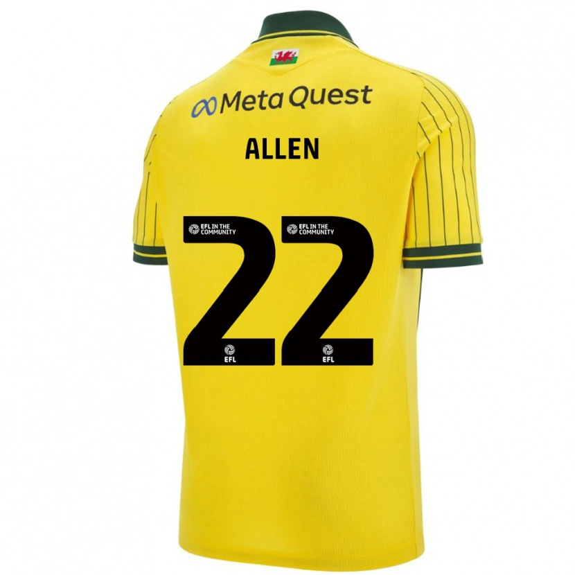 Danxen Kid Keren Allen #22 Yellow Green Away Jersey 2025/26 T-Shirt
