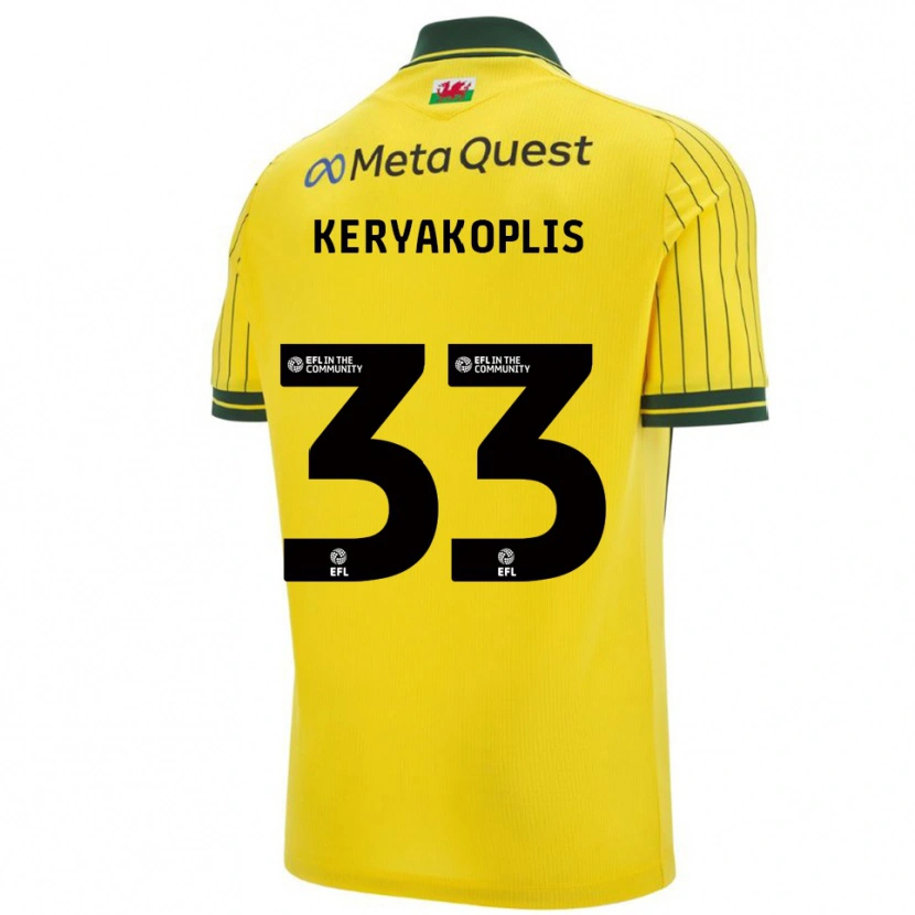Danxen Kid Hannah Keryakoplis #33 Yellow Green Away Jersey 2025/26 T-Shirt