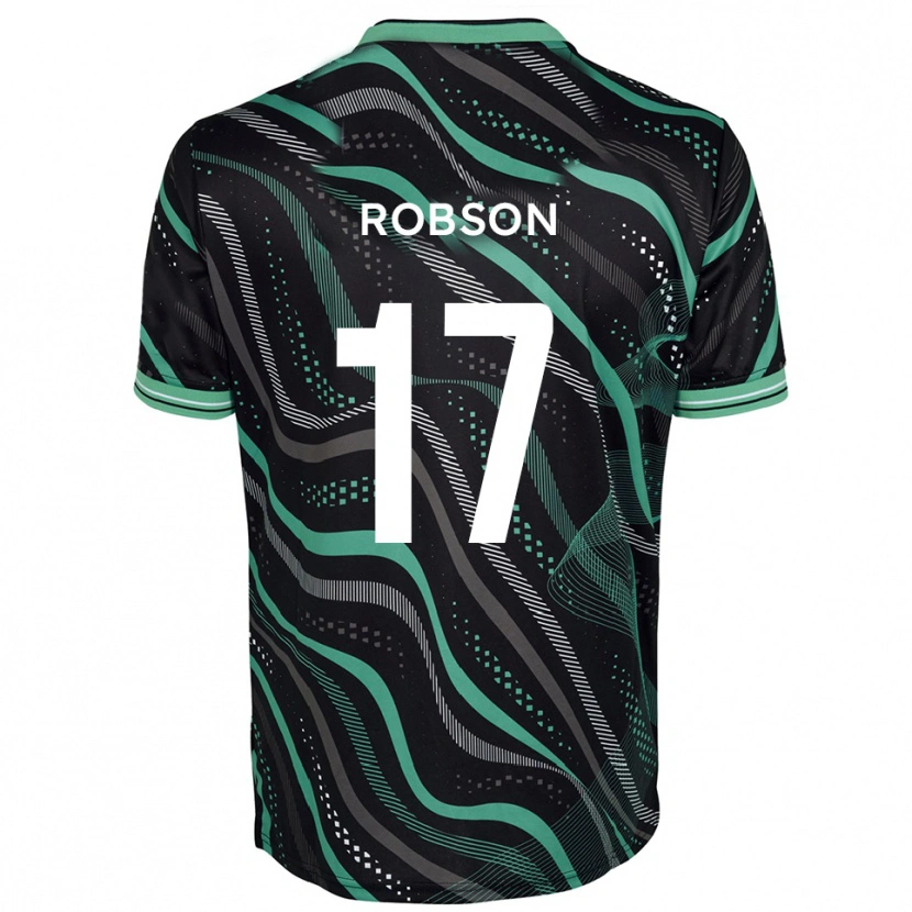Danxen Kid Ethan Robson #17 Black Green Away Jersey 2025/26 T-Shirt