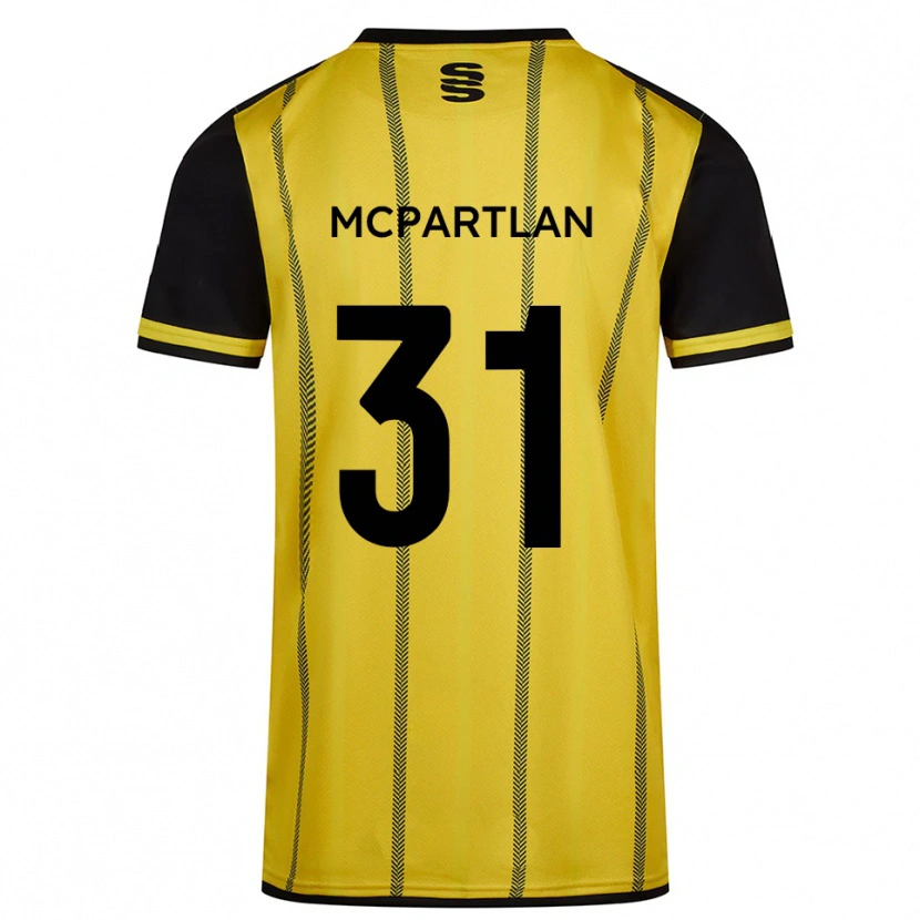 Danxen Kid Cian Mcpartlan #31 Yellow Black Away Jersey 2025/26 T-Shirt