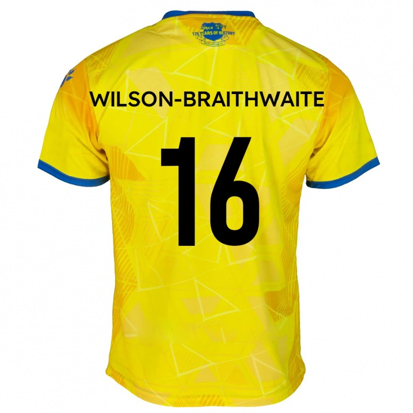Danxen Kid Makai Wilson-Braithwaite #16 Yellow Blue Away Jersey 2025/26 T-Shirt