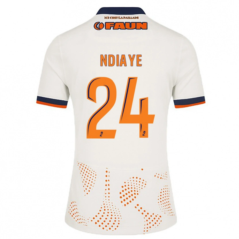 Danxen Kid Junior Ndiaye #24 White Orange Away Jersey 2025/26 T-Shirt