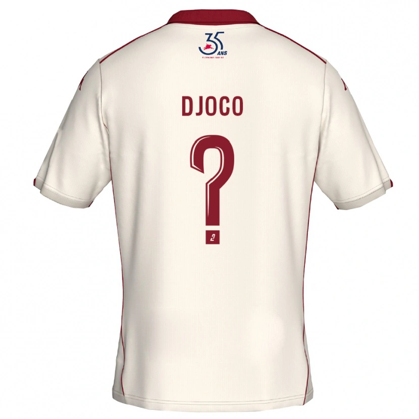 Danxen Kid Ouparine Djoco #0 White Burgundy Away Jersey 2025/26 T-Shirt
