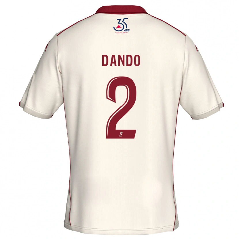 Danxen Kid Mathis Dando #2 White Burgundy Away Jersey 2025/26 T-Shirt