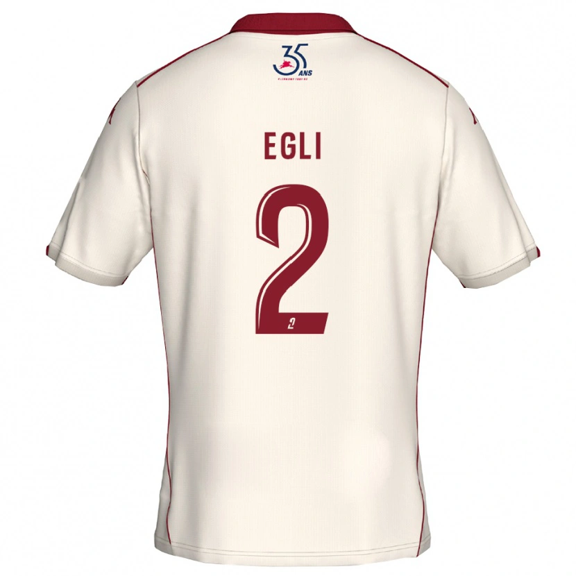 Danxen Kid Mattéo Egli #2 White Burgundy Away Jersey 2025/26 T-Shirt