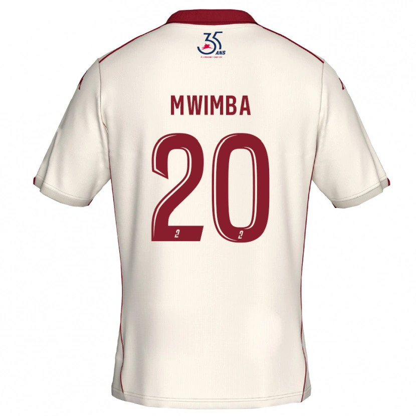 Danxen Kid Josué Mwimba Isala #20 White Burgundy Away Jersey 2025/26 T-Shirt
