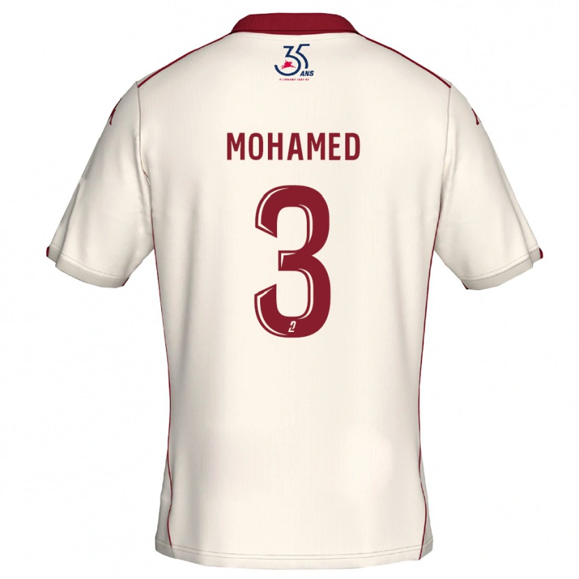 Danxen Kid Yassine Mohamed #3 White Burgundy Away Jersey 2025/26 T-Shirt