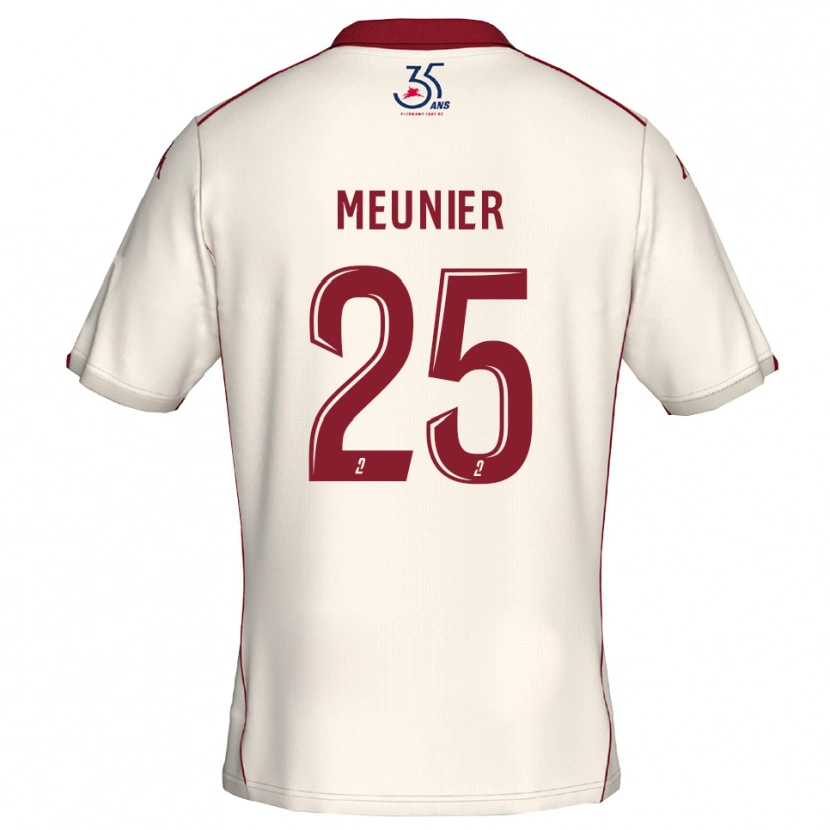 Danxen Kid Emma Meunier #25 White Burgundy Away Jersey 2025/26 T-Shirt
