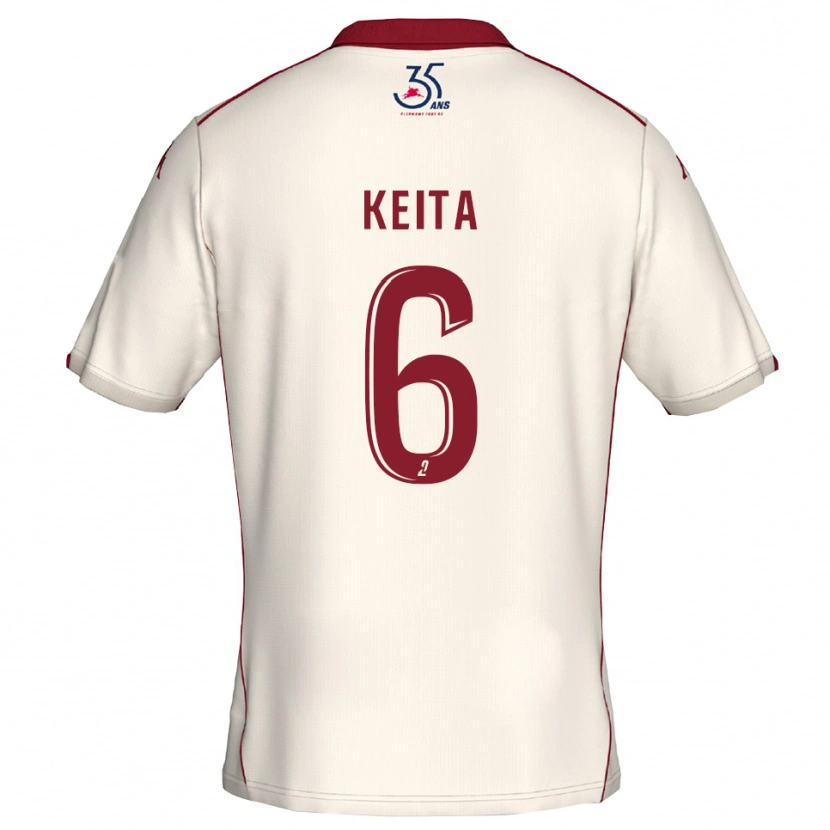 Danxen Kid Habib Keïta #6 White Burgundy Away Jersey 2025/26 T-Shirt