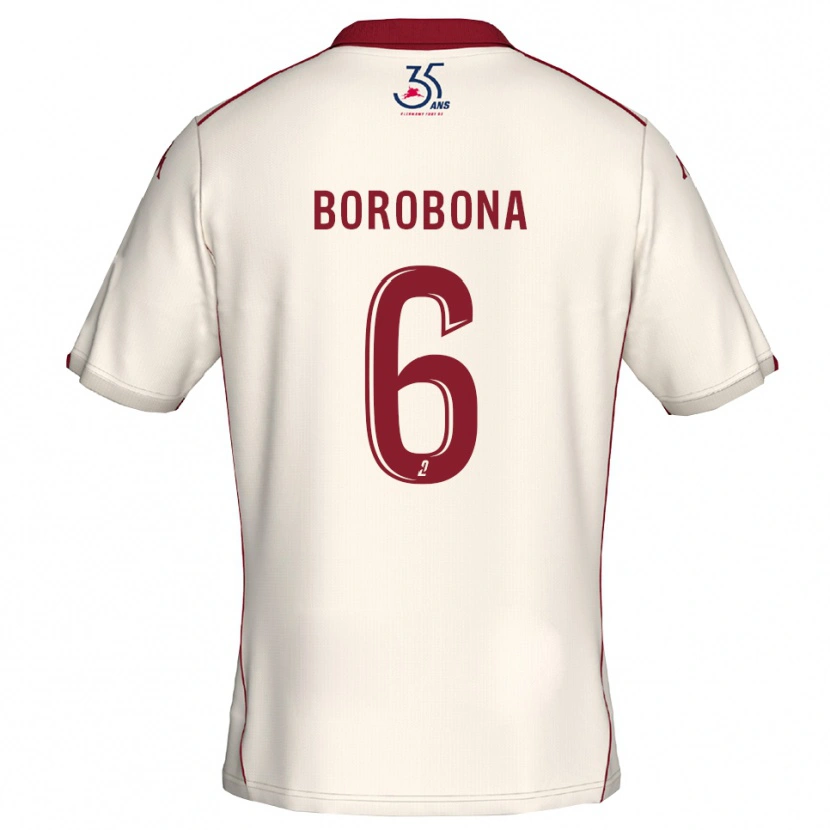 Danxen Kid Uchaël Borobona #6 White Burgundy Away Jersey 2025/26 T-Shirt