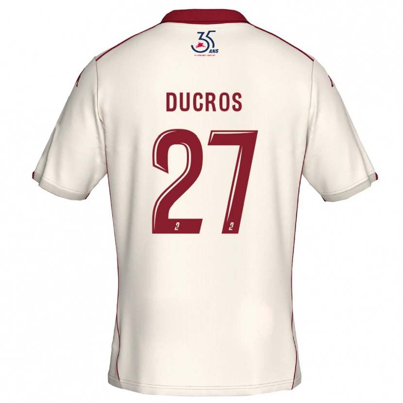 Danxen Kid Estelle Ducros #27 White Burgundy Away Jersey 2025/26 T-Shirt