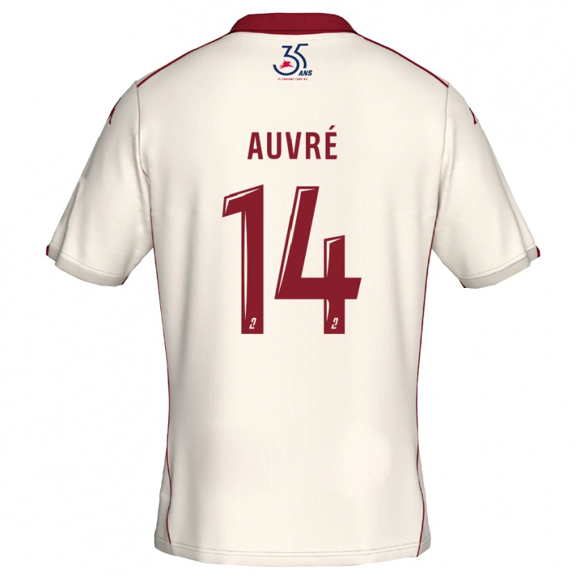 Danxen Kid Tom Auvré #14 White Burgundy Away Jersey 2025/26 T-Shirt