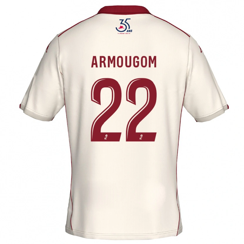 Danxen Kid Yoël Armougom #22 White Burgundy Away Jersey 2025/26 T-Shirt