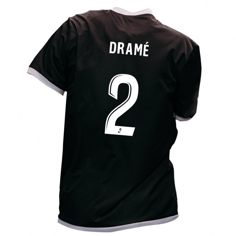 Danxen Kid Alfoussen Dramé #2 Black Gold Away Jersey 2025/26 T-Shirt