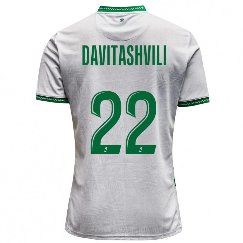 Danxen Kid Zuriko Davitashvili #22 White Green Away Jersey 2025/26 T-Shirt