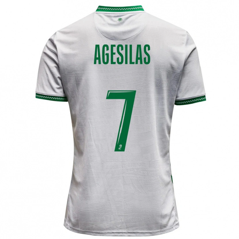 Danxen Kid Meïvyn Agesilas #7 White Green Away Jersey 2025/26 T-Shirt