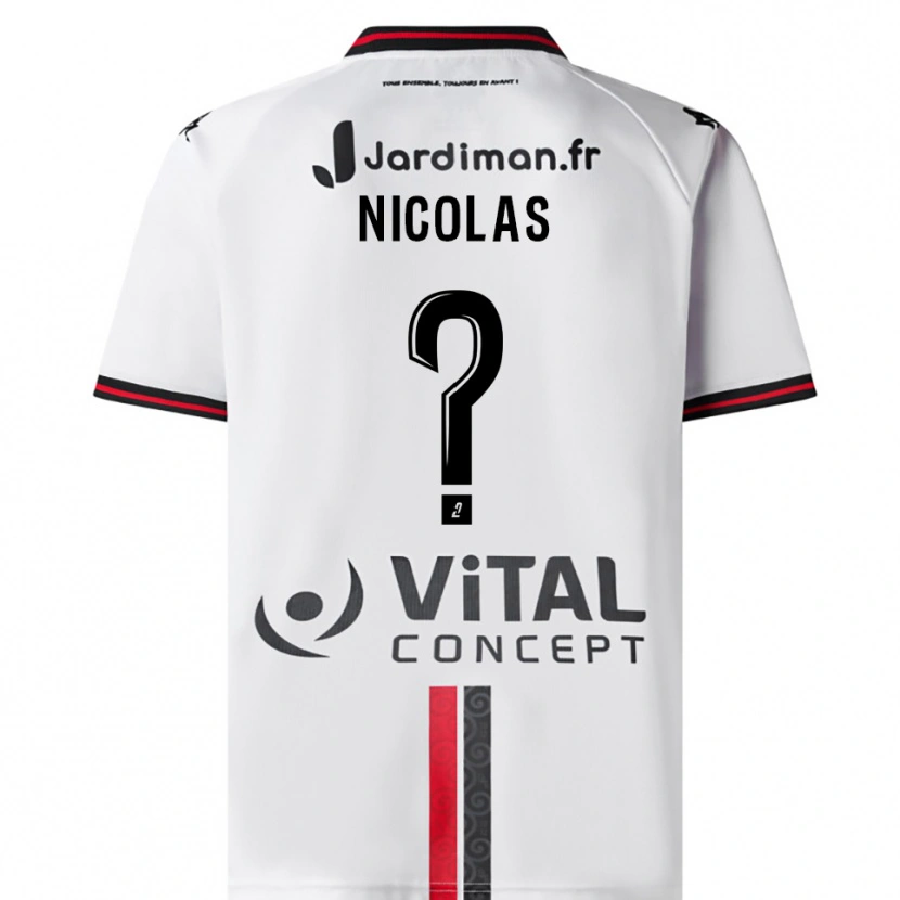 Danxen Kid Corentin Nicolas #0 White Red Away Jersey 2025/26 T-Shirt