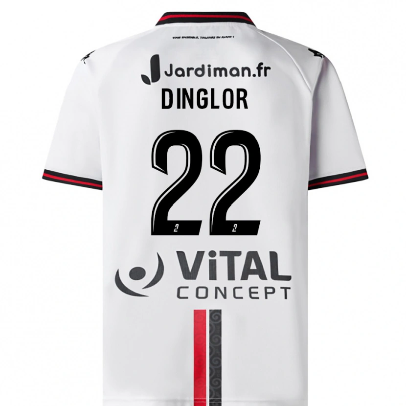 Danxen Kid Elodie Dinglor #22 White Red Away Jersey 2025/26 T-Shirt