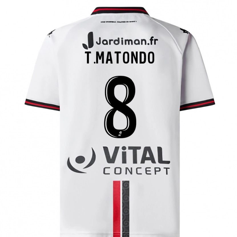 Danxen Kid Trésor Matondo #8 White Red Away Jersey 2025/26 T-Shirt