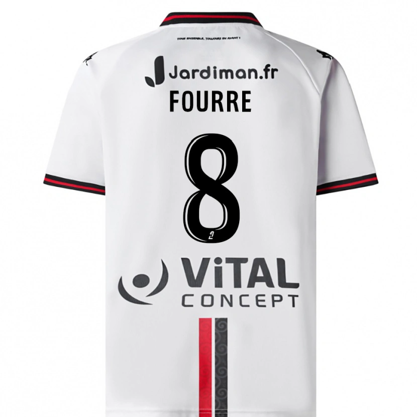 Danxen Kid Adelie Fourre #8 White Red Away Jersey 2025/26 T-Shirt