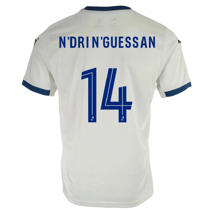 Danxen Kid Landry N'dri N'guessan #14 White Blue Away Jersey 2025/26 T-Shirt