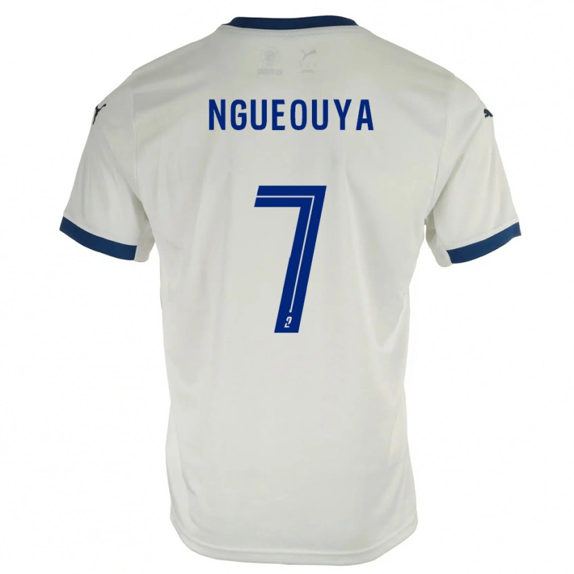 Danxen Kid Anthony Ngueouya #7 White Blue Away Jersey 2025/26 T-Shirt