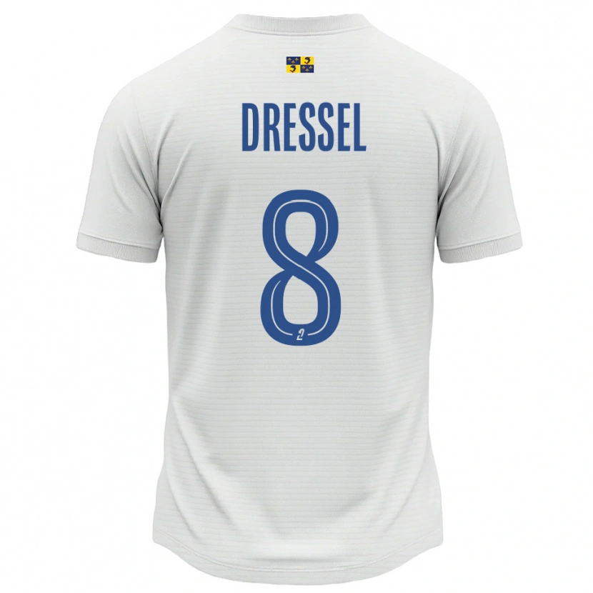 Danxen Kid Charlie Dressel #8 White Blue Away Jersey 2025/26 T-Shirt