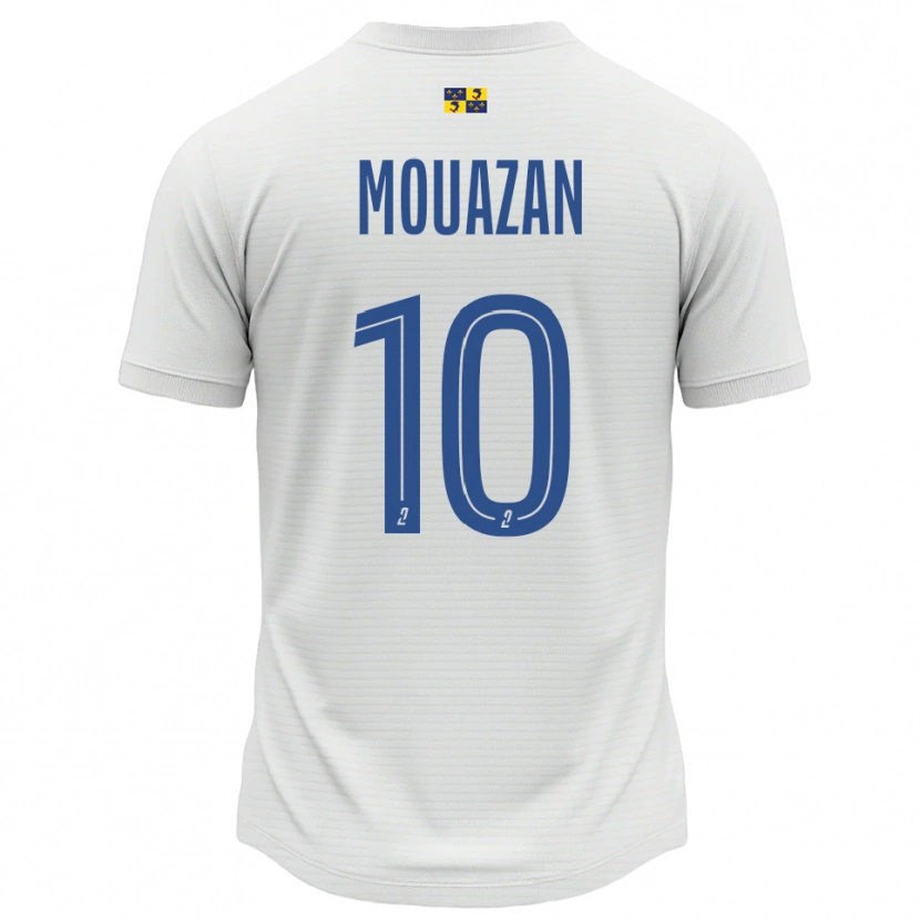 Danxen Kid Baptiste Mouazan #10 White Blue Away Jersey 2025/26 T-Shirt
