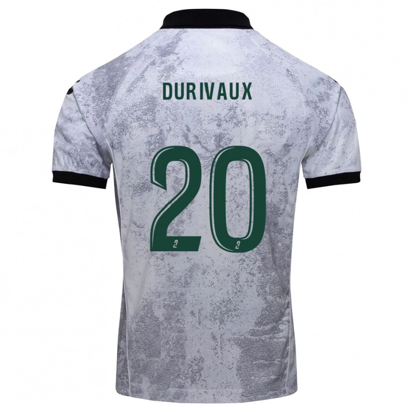 Danxen Kid Dylan Durivaux #20 White Black Away Jersey 2025/26 T-Shirt